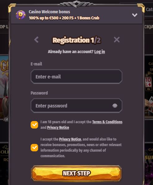Completa registrazione veloce e inizia a giocare